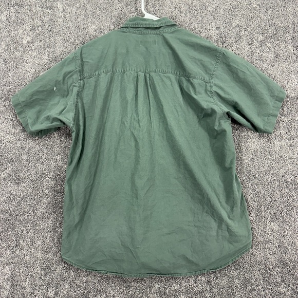 Vtg Cherokee Shirt Mens Large Green Short Sleeve Button Down Pocket Workwear - Picture 2 of 7